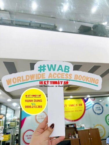 Hashtag cầm tay slogan tiếng Anh #WAB Worldwide Access Booking - MSN544